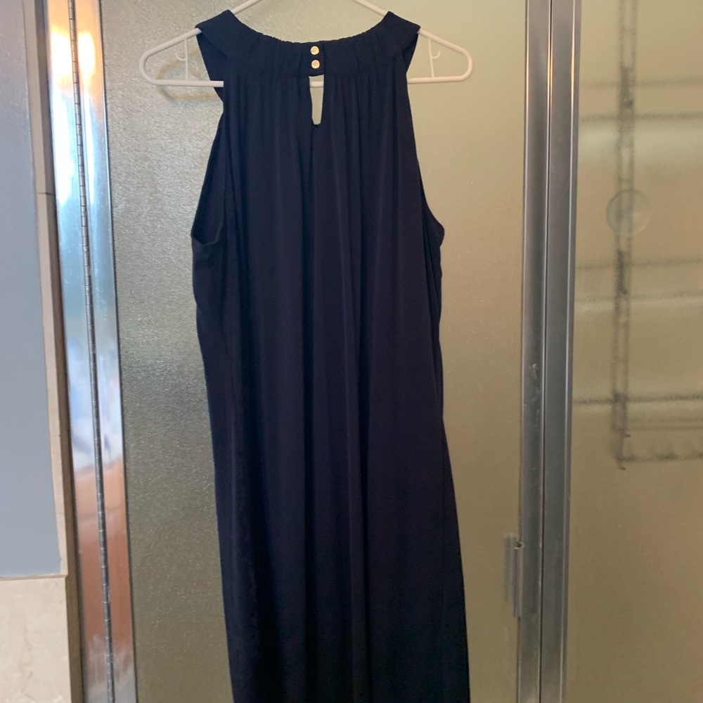 Calvin Klein mini halter jersey dress in navy